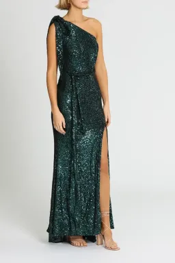 Love Honor Scala Sequin Gown in Emerald Size 12 for rent on The Volte - image 2