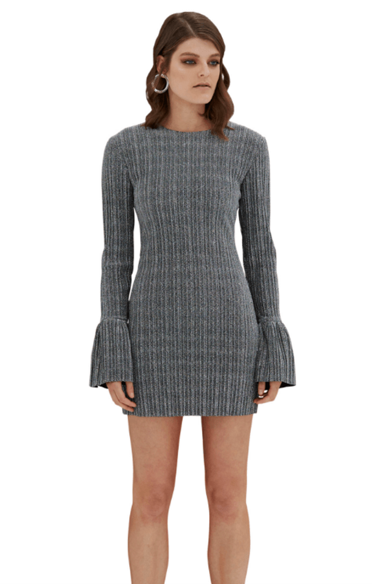 Sparkle Pleat Frill Mini Dress - Image 1