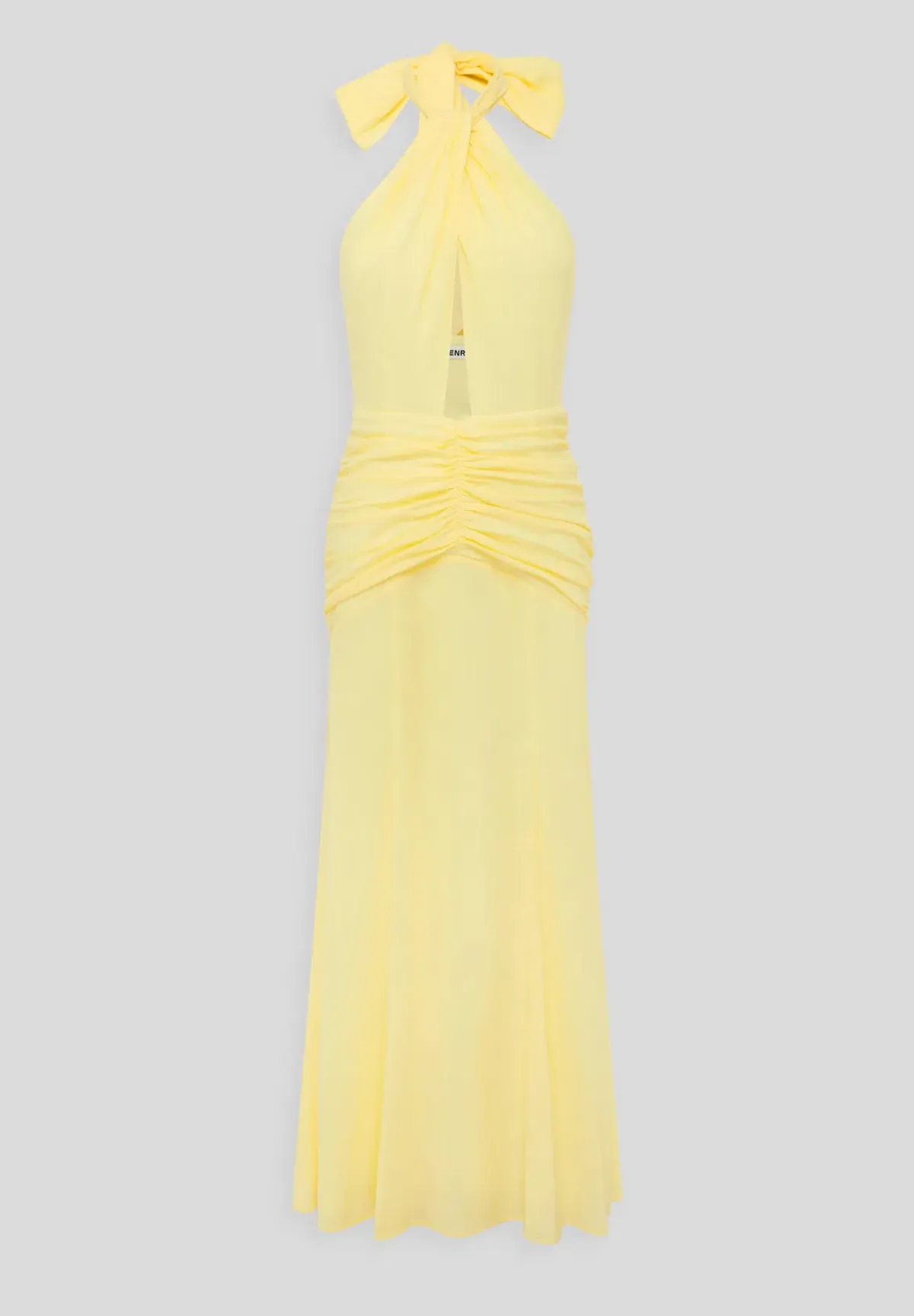 Venroy The Halter Neck Cut Out Dress in Pastel Yellow Size 6 - Image 4