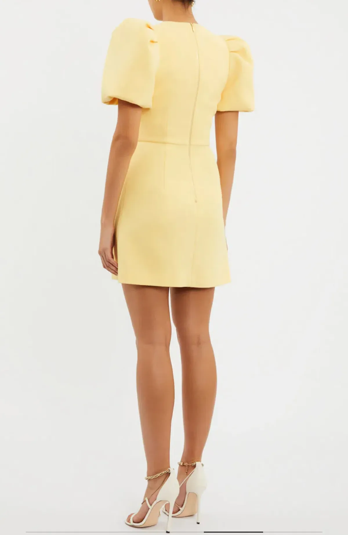 Rebecca Vallance Chloe Bow Mini Dress Yellow Size 12 - Image 4