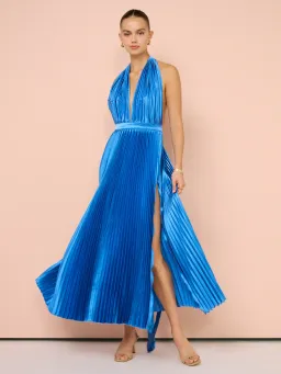 L'Idee Modernist Split Gown In Mediterranean Blue Size AU 12 for rent on The Volte - image 1