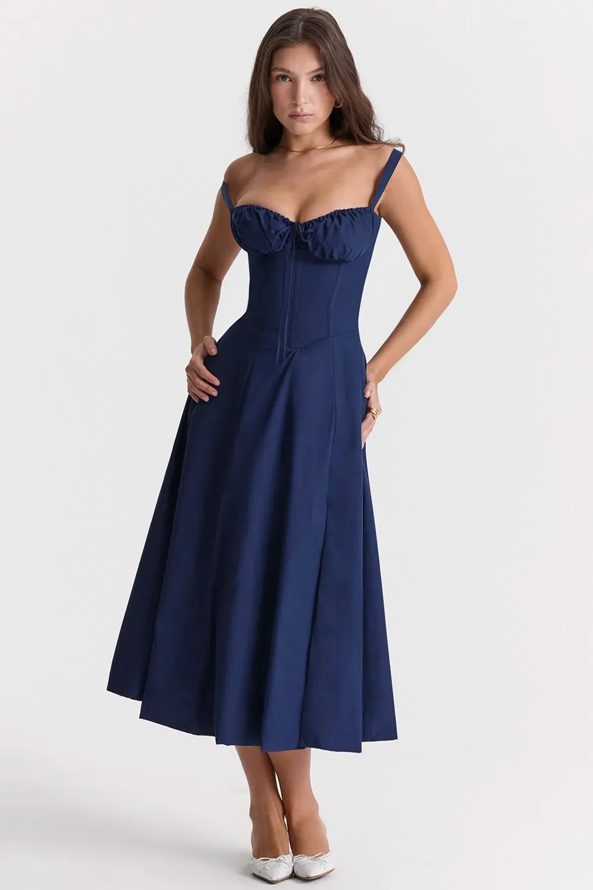 House Of CB Carmen Midi Navy Size M / AU 10 - Image 2