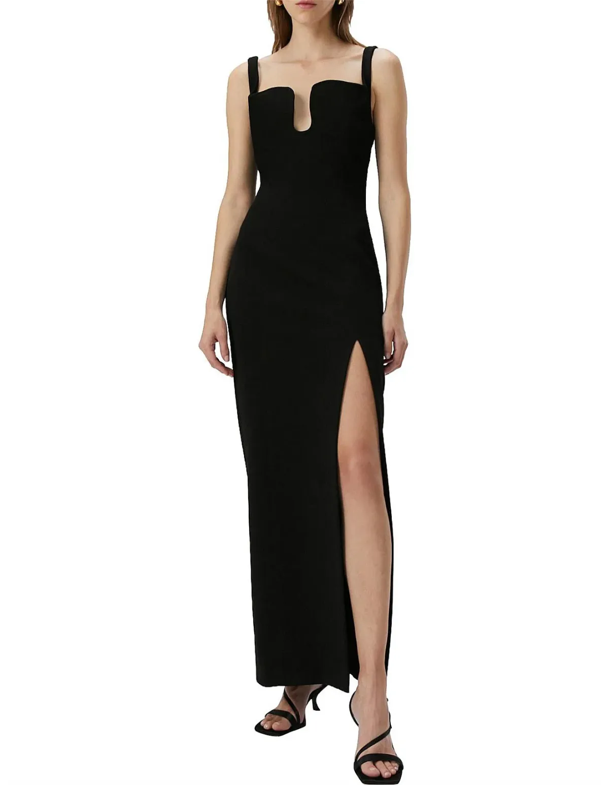 MISHA Franka Wave Neckline Maxi Black Size 8/S - Image 3