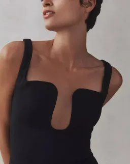 MISHA Franka Wave Neckline Maxi Black Size 8/S for rent on The Volte - image 2