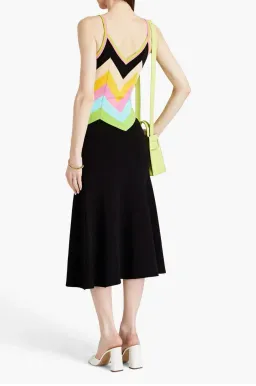 Boutique Moschino Striped Knitted Midi Dress Multi Size AU 8  for rent on The Volte - image 2