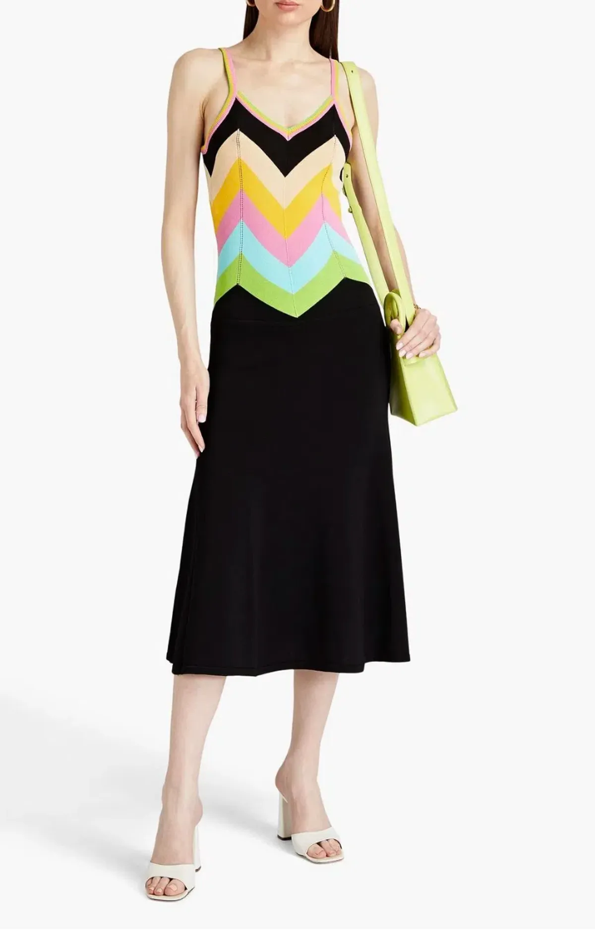 Boutique Moschino Striped Knitted Midi Dress Multi Size AU 8 - Image 1