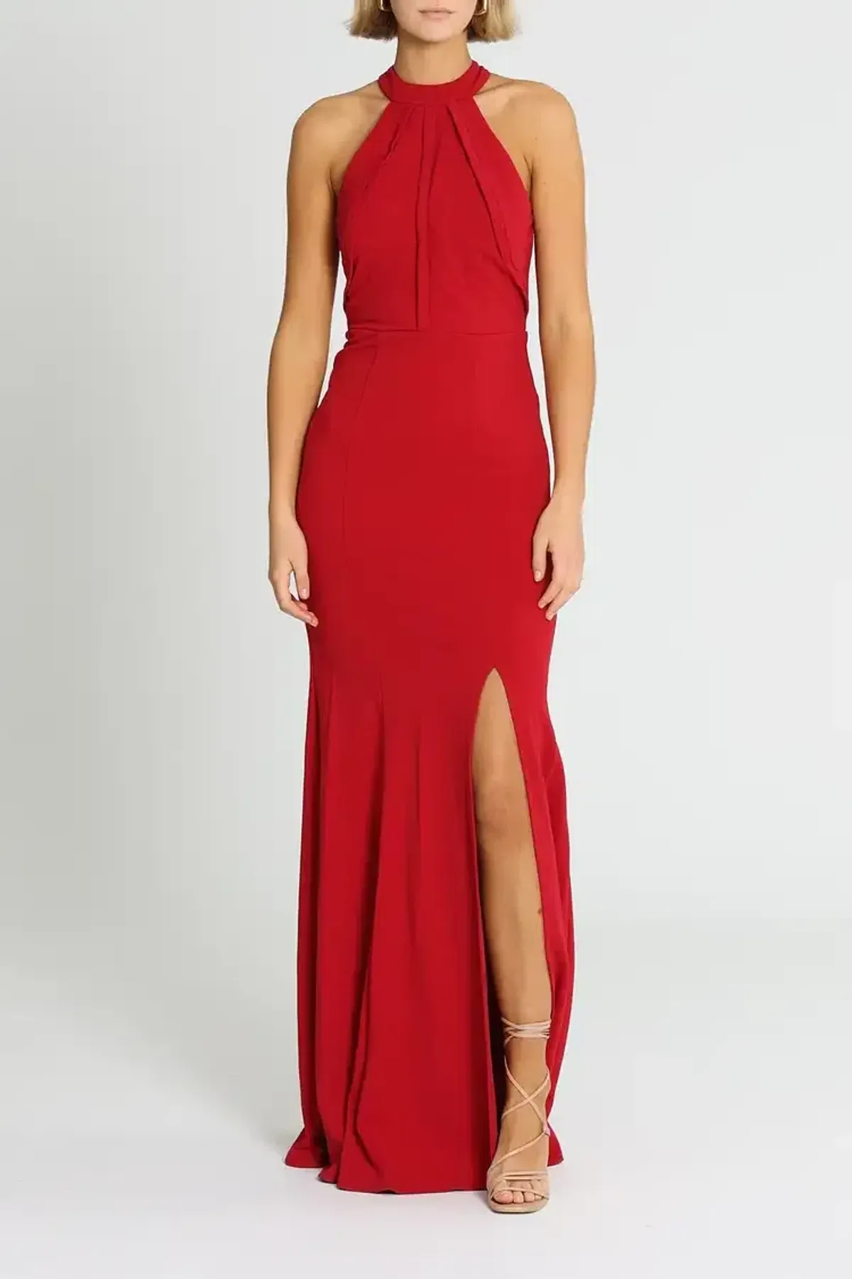 L'amour High Neck Scuba Crepe in Cherry Size AU 10 - Image 1