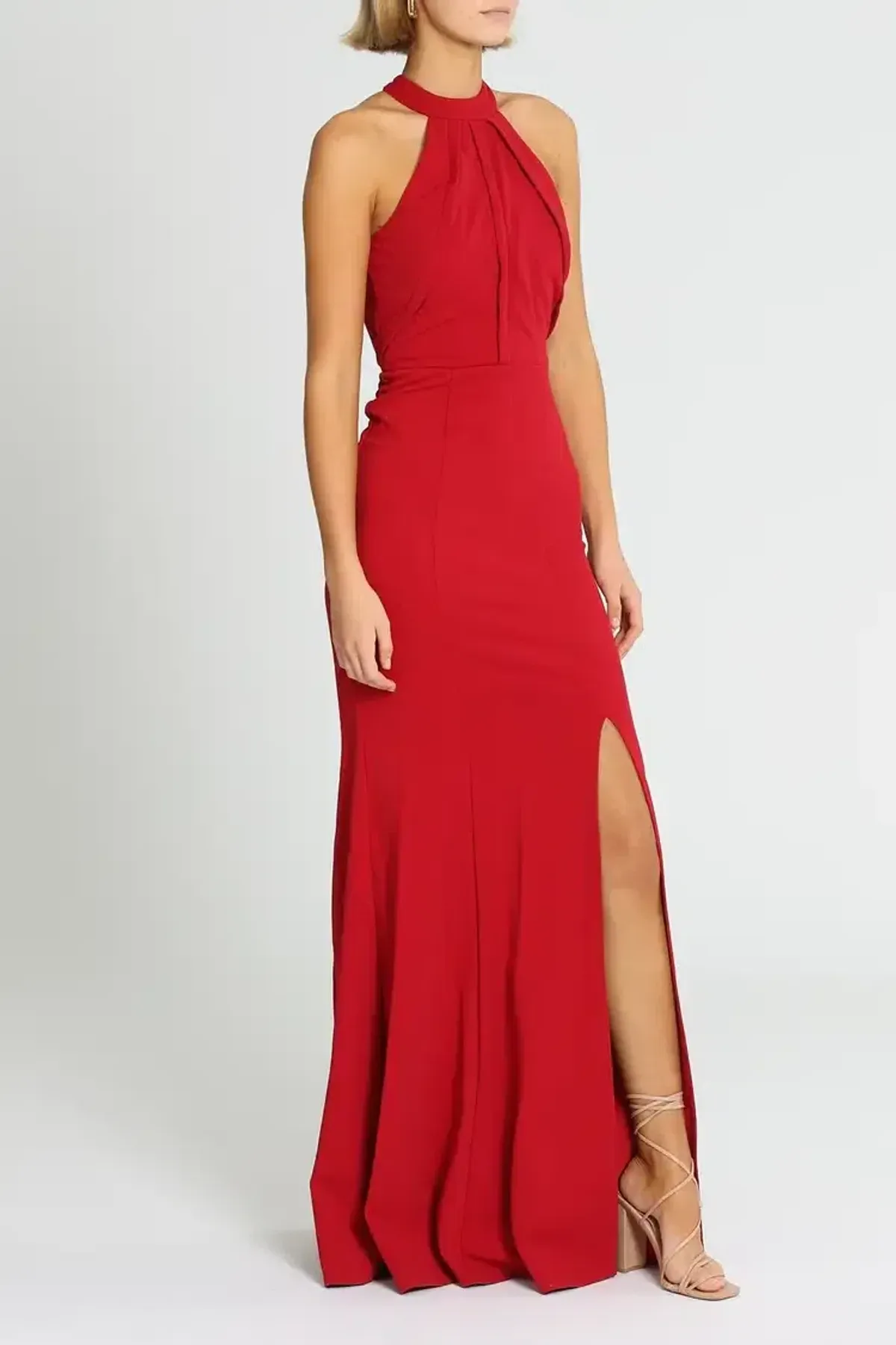 L'amour High Neck Scuba Crepe in Cherry Size AU 10 - Image 2