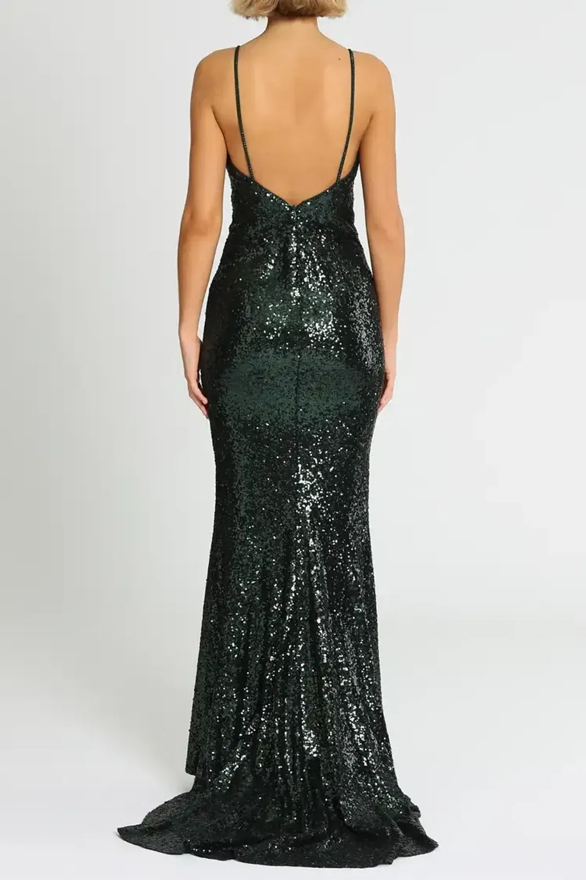 L'amour Sequin Plunge in Emerald Green Size AU 16 - Image 3
