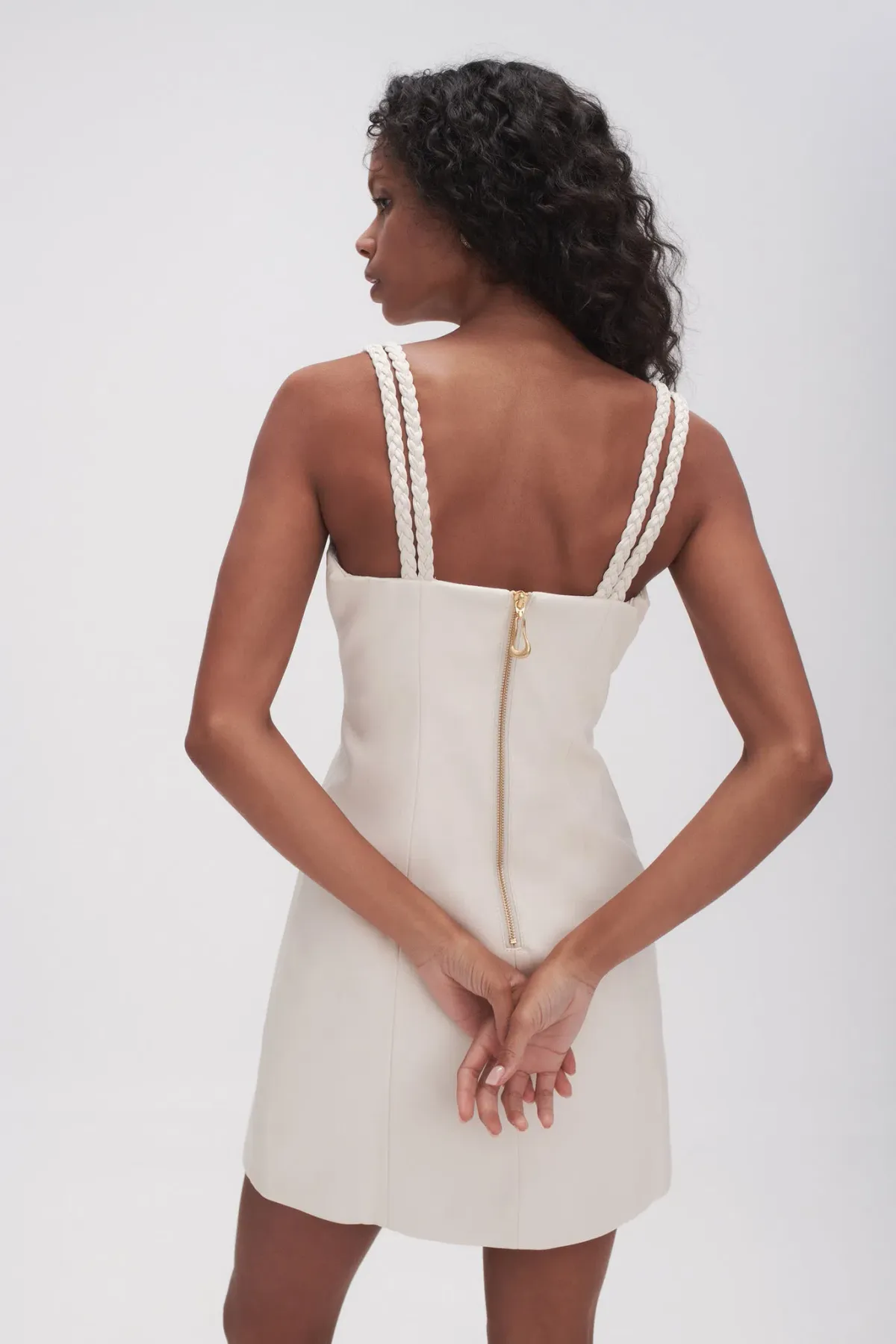 Aje Osa Braided Mini Dress White Size AU 4 - Image 3