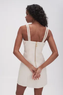 Aje Osa Braided Mini Dress White Size AU 4 for rent on The Volte - image 3