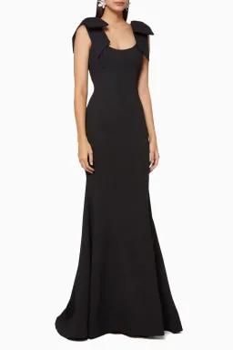 Rebecca Vallance Martini Bow Gown Black Size 10  for rent on The Volte - image 1