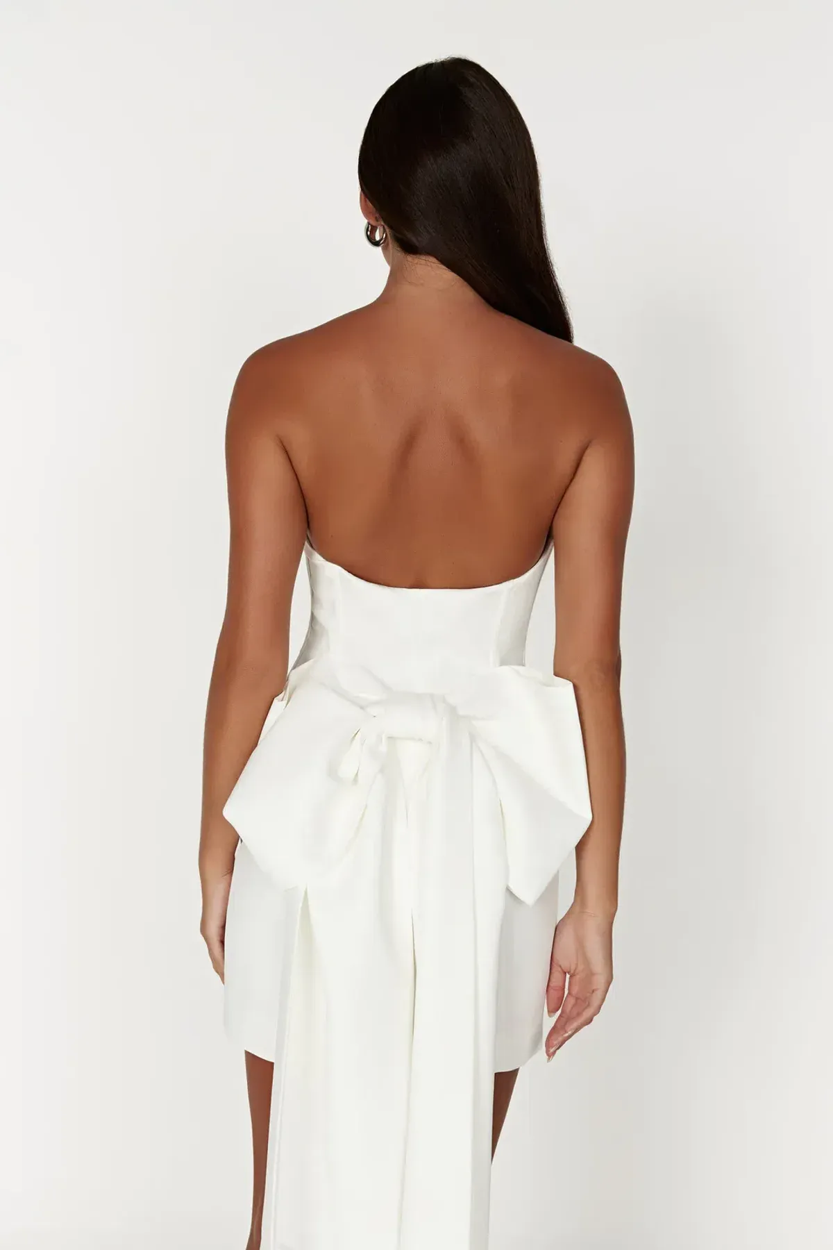 Meshki Mereith Strapless Bow Mini Dress White Size 10 - Image 4