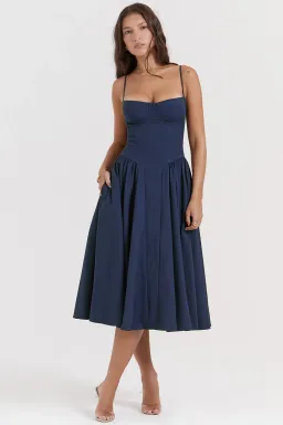 House of CB Samaria Corset Sundress Navy Size M / AU 10 for rent on The Volte - image 1