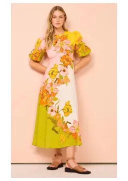Alemais Silas Midi Dress in Multi Floral Size 12 for rent on The Volte - image 1