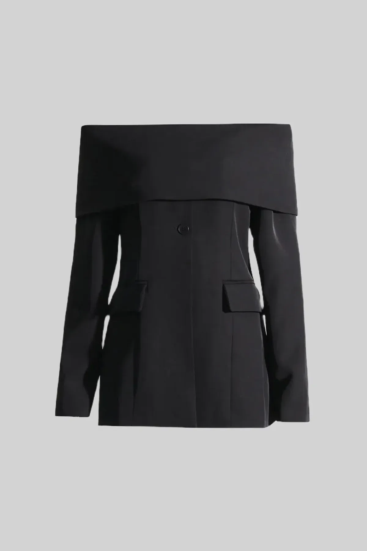 Sierra Darien Cut Out Shoulder Jacket and High Waist Loose Pants Set Black Size M / AU 10 - Image 5