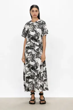 Veronika Maine Marble Midi Dress Print Size 16 for rent on The Volte - image 1
