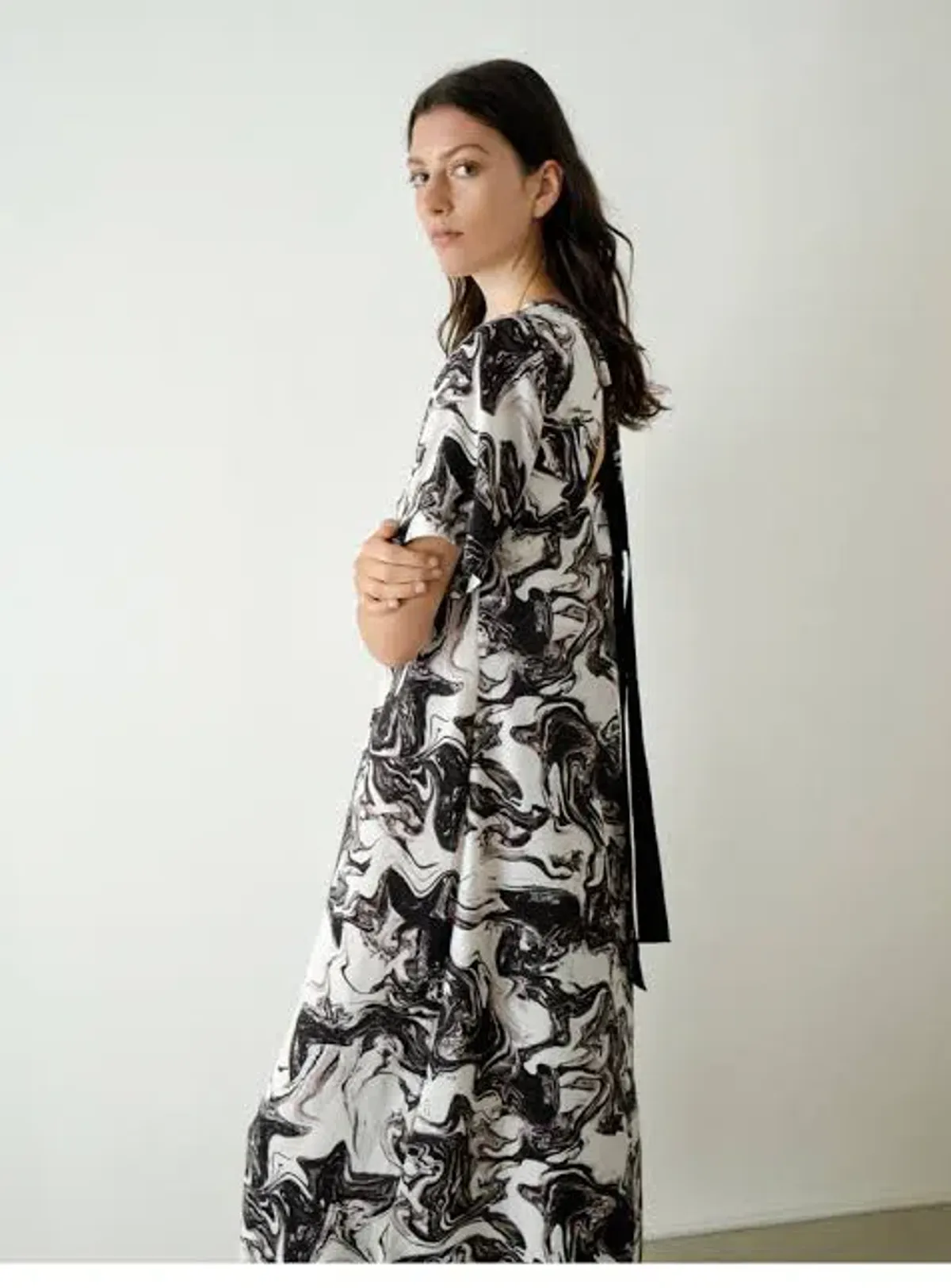 Veronika Maine Marble Midi Dress Print Size 16 - Image 2