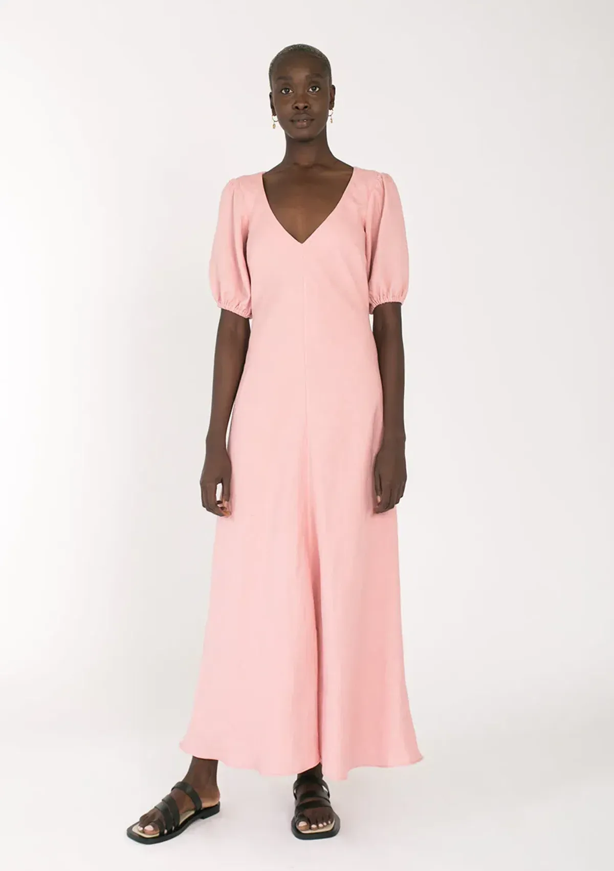 Jillian Boustred Linen Dress Pink Size 16 - Image 4