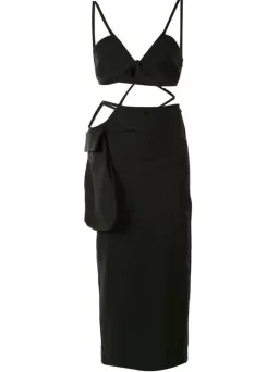 Christopher Esber Cross Bandeau Tie Dress Black Size 10 for rent on The Volte - image 3