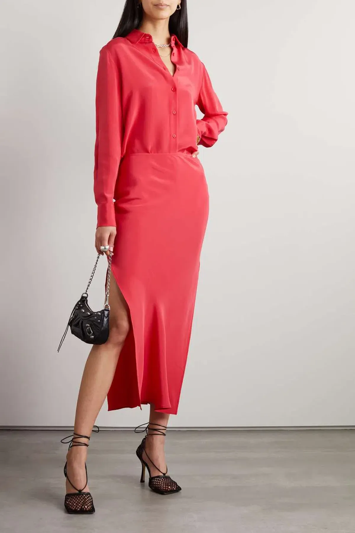Christopher Esber Button Up Bias Shirt Dress Chilli Size 4 - Image 1