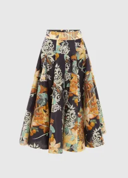 Leo Lin Bridget Halterneck Top and Myla Midi Skirt Azalea Print in Twilight Size 8 for rent on The Volte - image 4