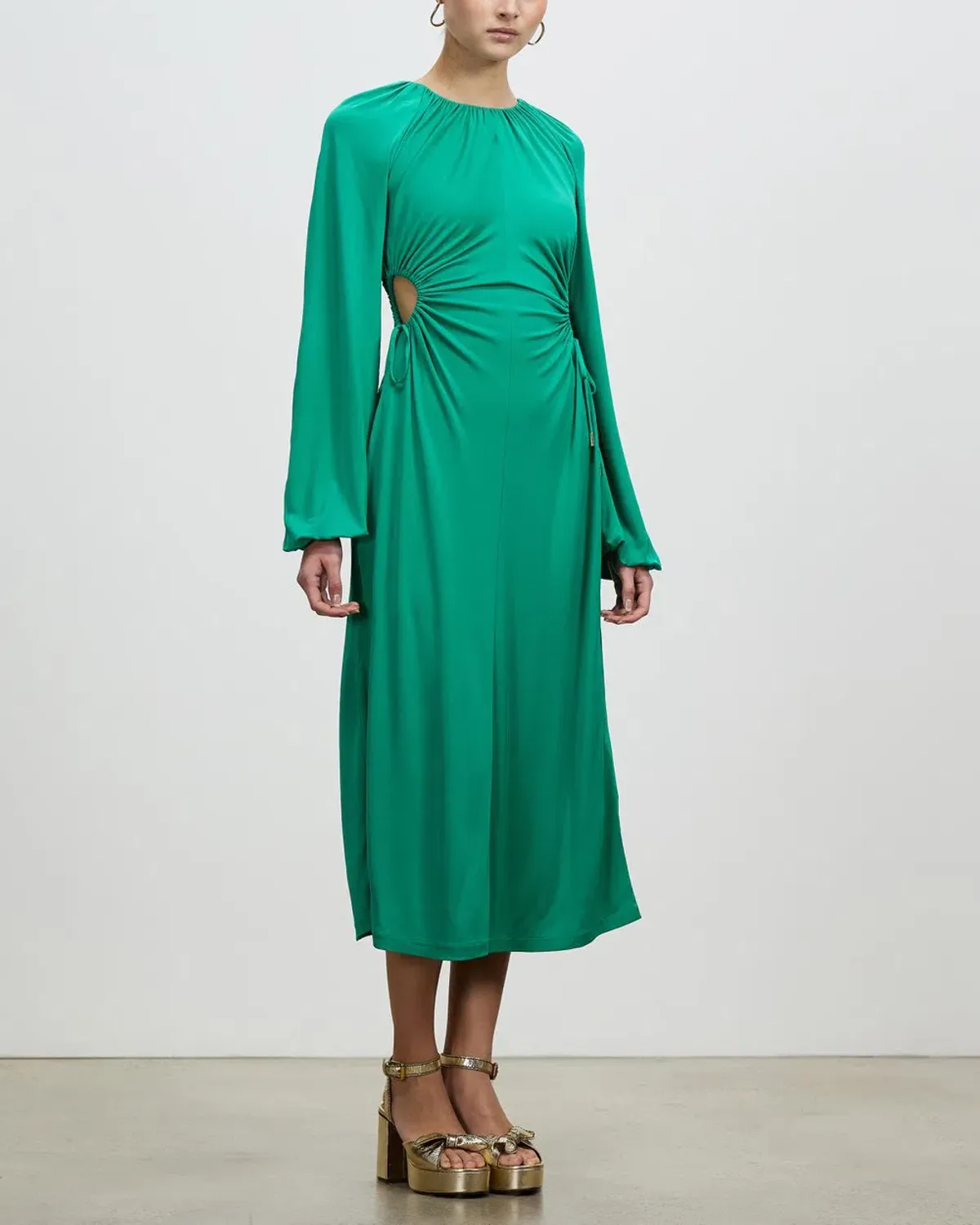 Rebecca Vallance Edie Cut Out Midi Dress Green Size 6 - Image 2