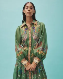 Alemais Birdie Green Shirtdress With Sleeves Size AU 10 for rent on The Volte - image 2