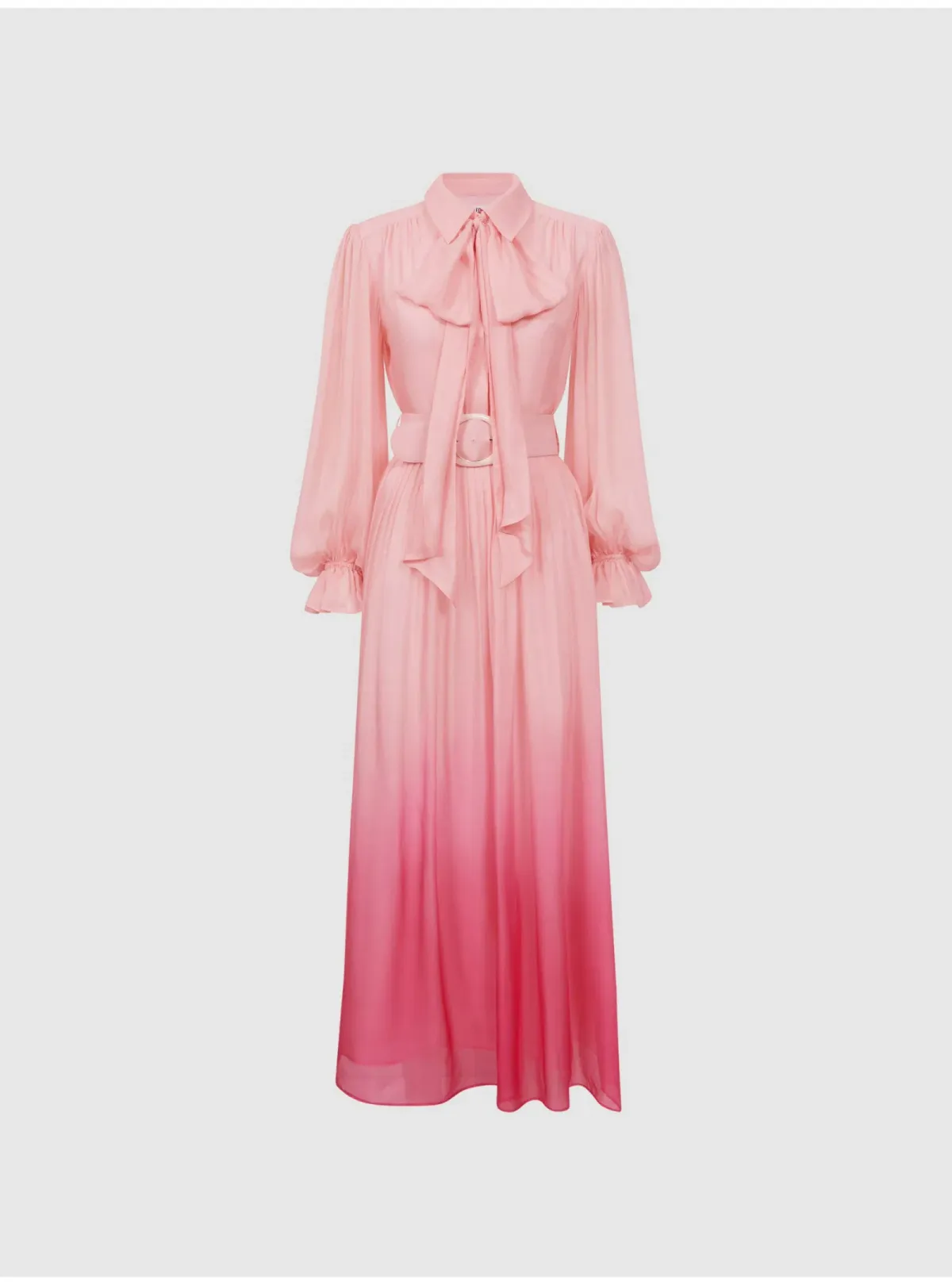 Leo Lin Cassie Tie Neck Midi Dress Ombre Pink Size 12 - Image 5