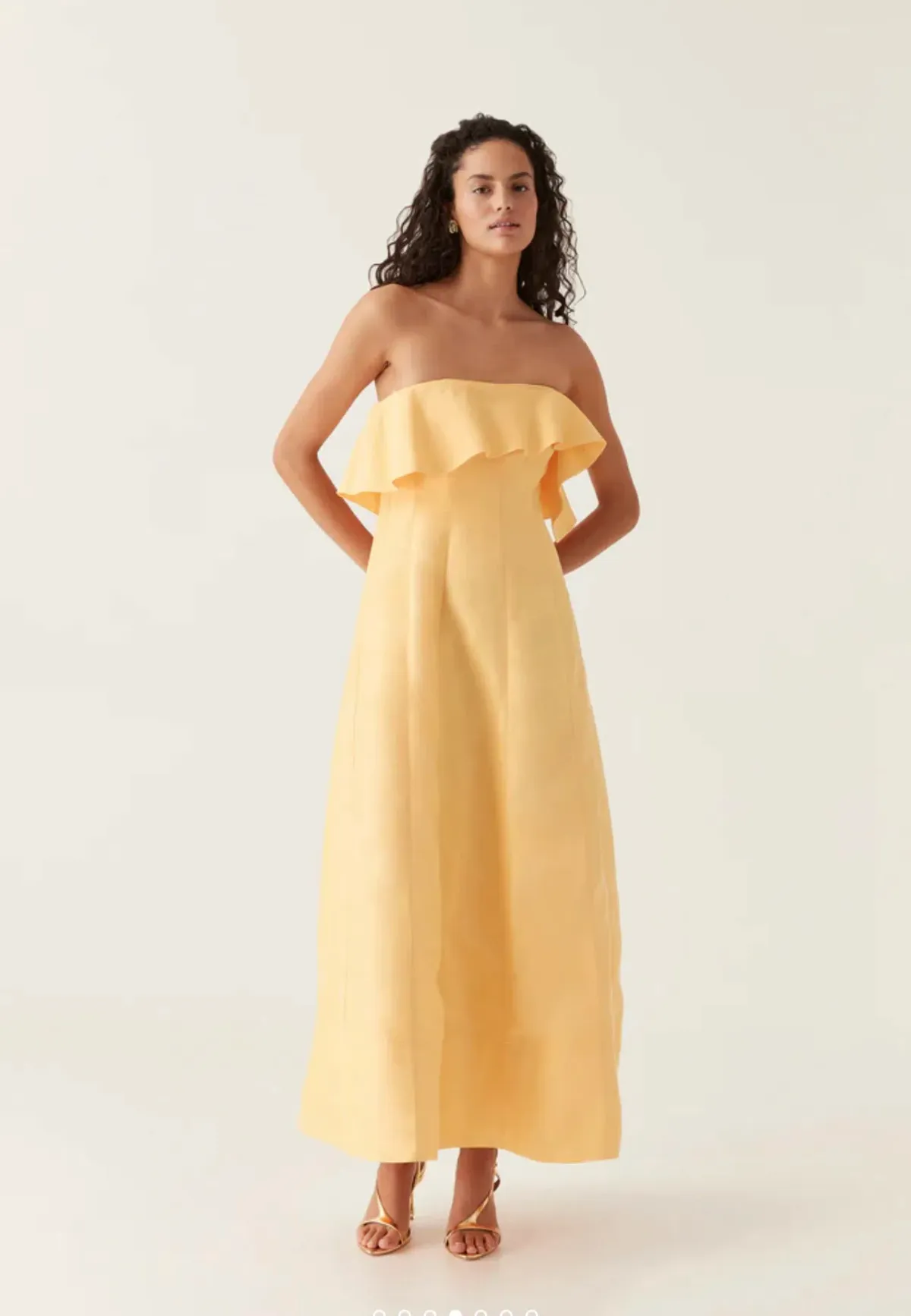 Aje Shallows Strapless Gown Marigold Yellow Size 10 - Image 1