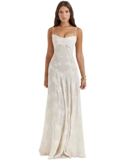 House of CB Seren Floral Lace Back Dress Vintage Cream Size M / AU 10 for rent on The Volte - image 5
