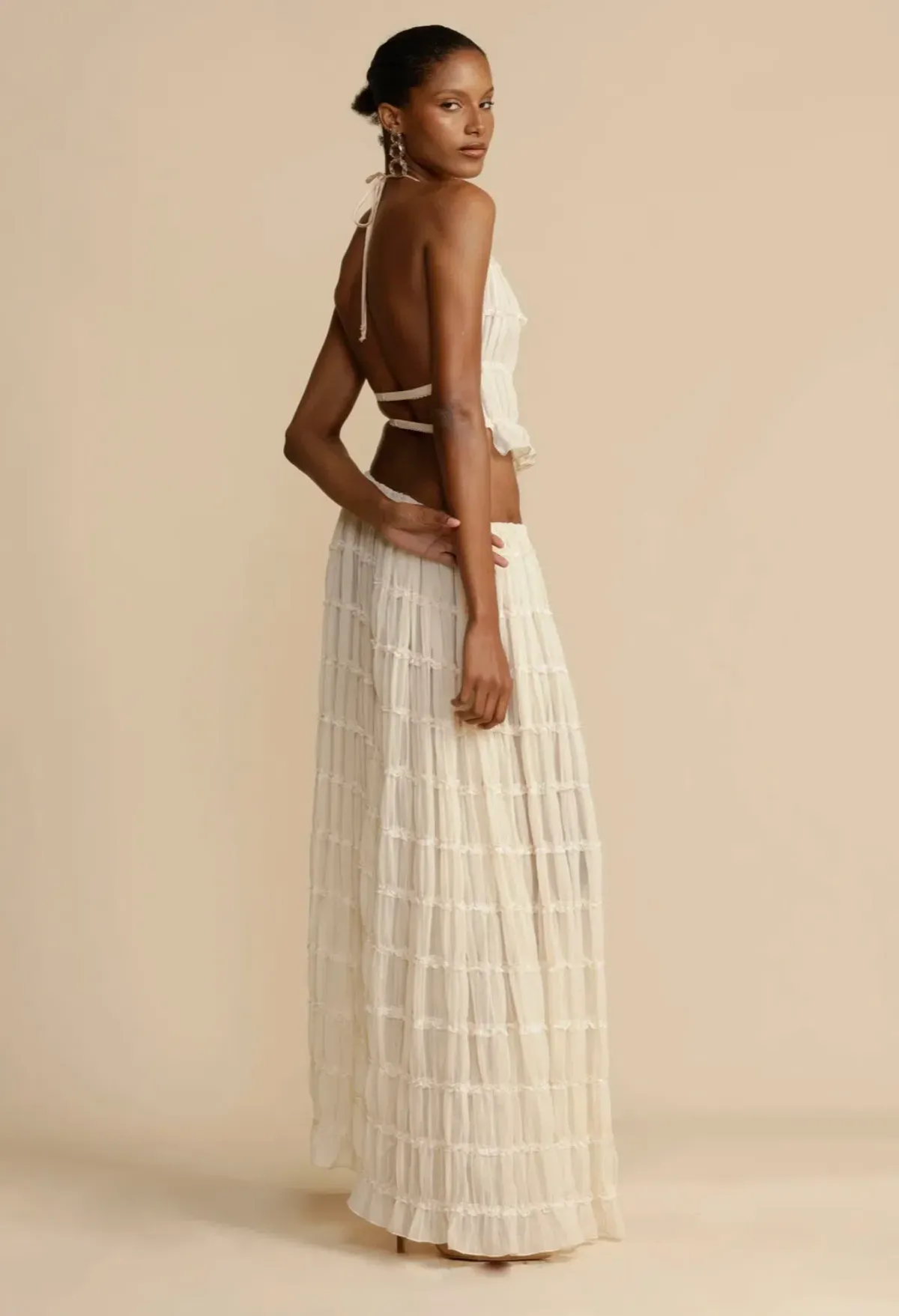 Arcina Ori Juliette Halter and Skirt Set Warm Cream in Size S / AU 8 - Image 2