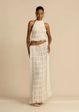 Arcina Ori Juliette Halter and Skirt Set Warm Cream in Size S / AU 8 for rent on The Volte - image 1