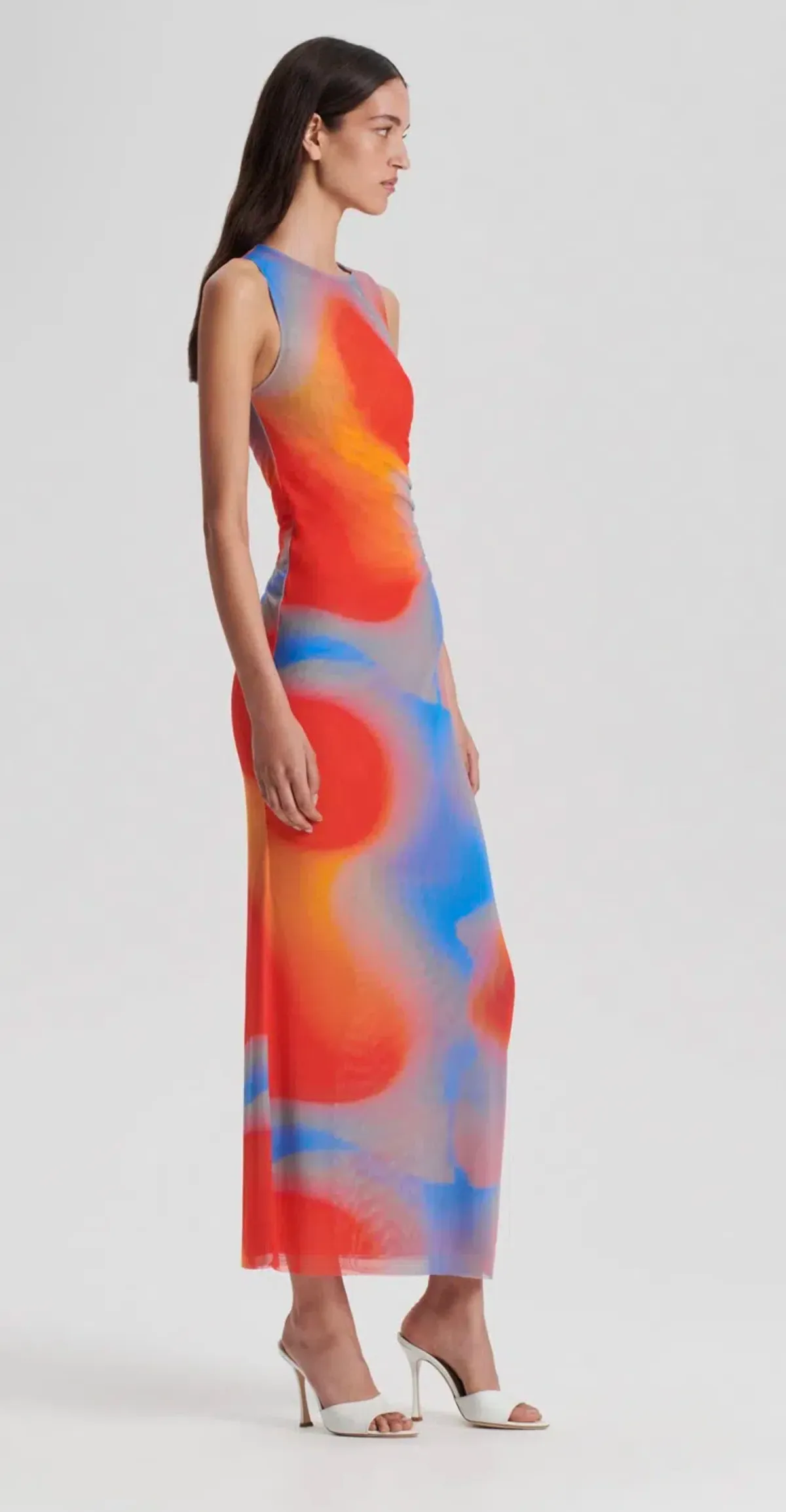 Scanlan Theodore Watercolour Dress Blue/Red Multi Size 8 - Image 2