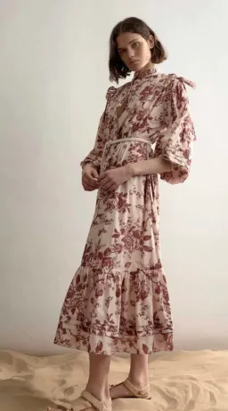 Alemais Heather Tie Shoulder Midi Dress Floral Size AU 6 for rent on The Volte - image 2