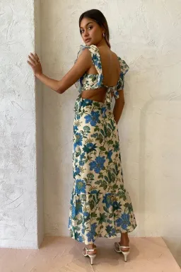 Sir the Label Celia Frill Midi Dress Marguerite Floral Print Size 6 for rent on The Volte - image 3