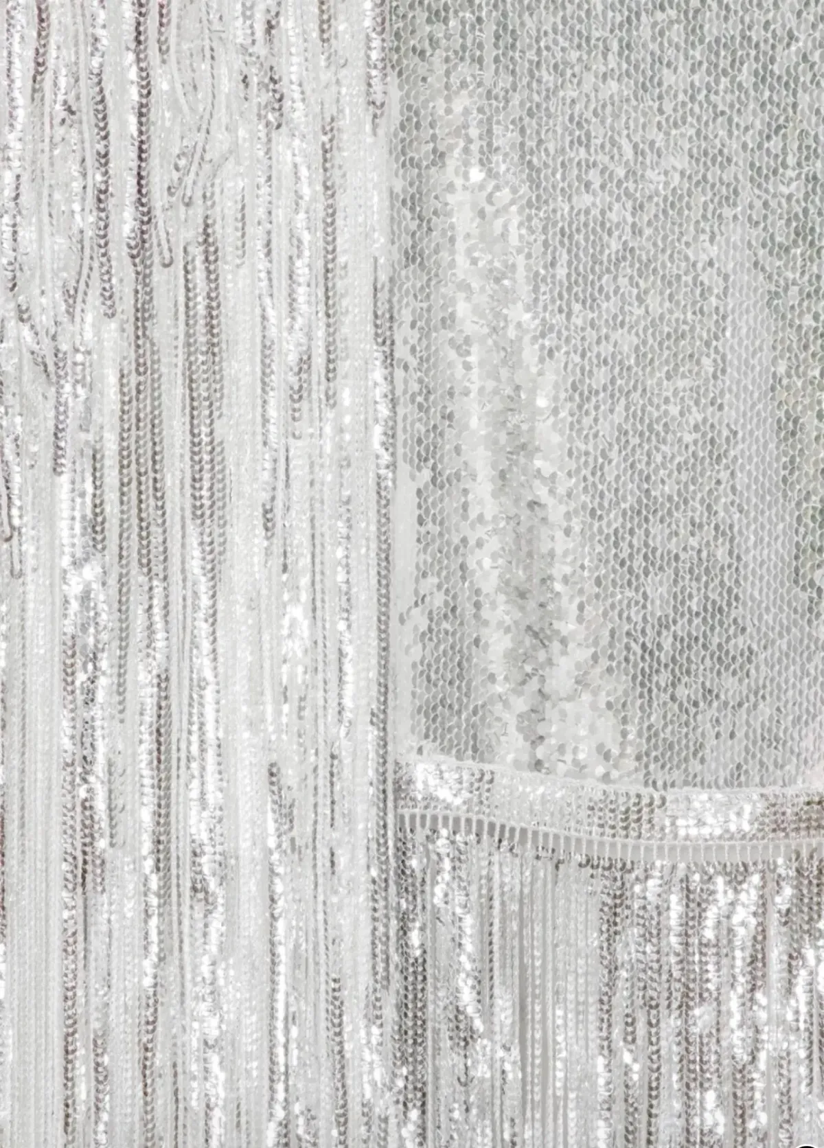 Rotate Sequins Mini Fringe Dress Silver Size 8 - Image 5