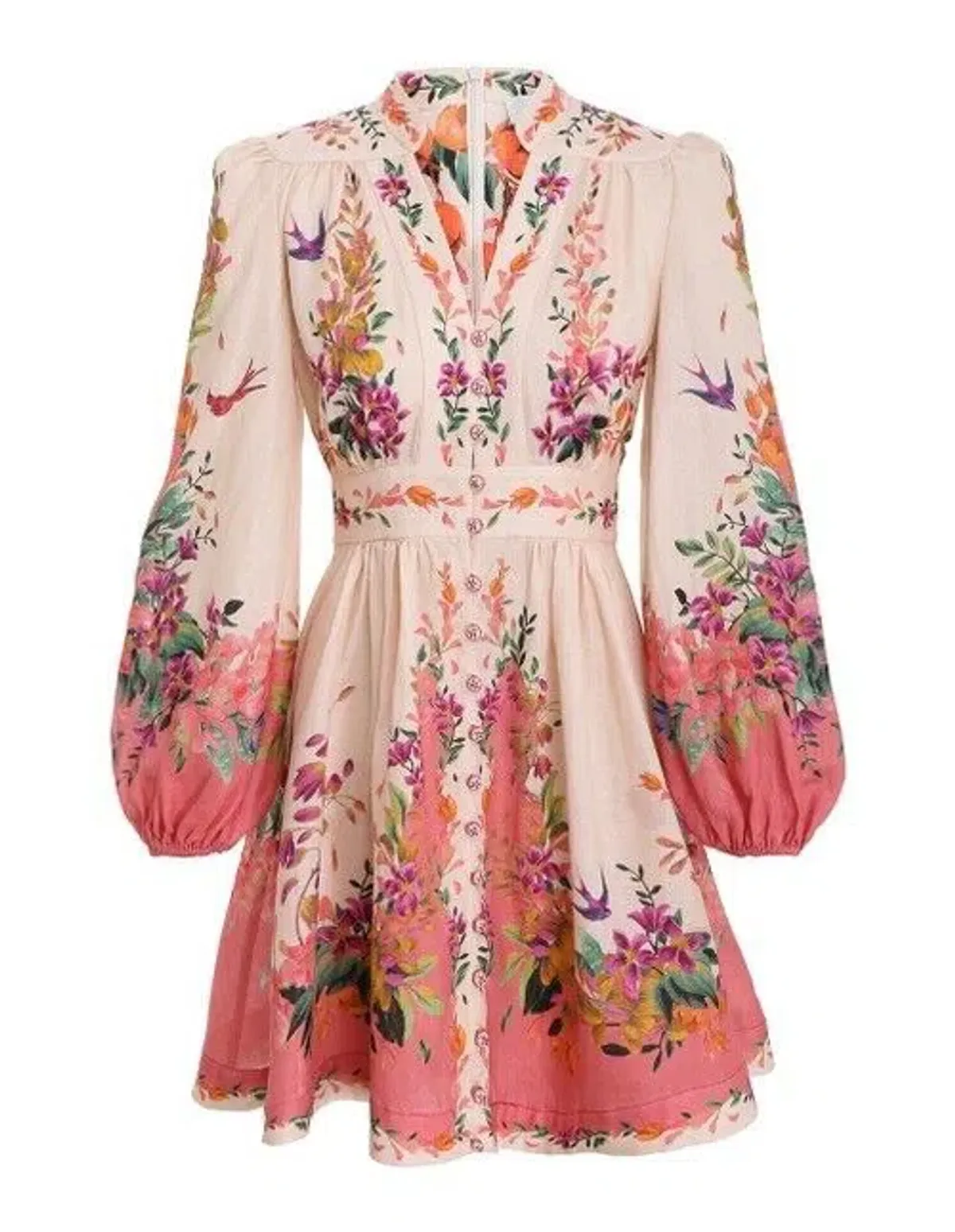 Zimmerman Tropicana Plunge Mini Dress Floral Size 1/AU 10 - Image 3