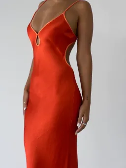 Bec & Bridge Cedar City Maxi Dress in Turmeric & Fire Red Size 16  for rent on The Volte - image 2