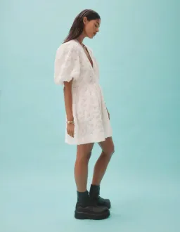 Alemais Iggy Embroidered Mini Dress White  Size 16 for rent on The Volte - image 3