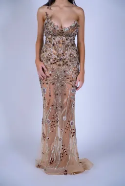 Goddess Exclusive Gold Embellished Gown Gold Size 8 for rent on The Volte - image 3