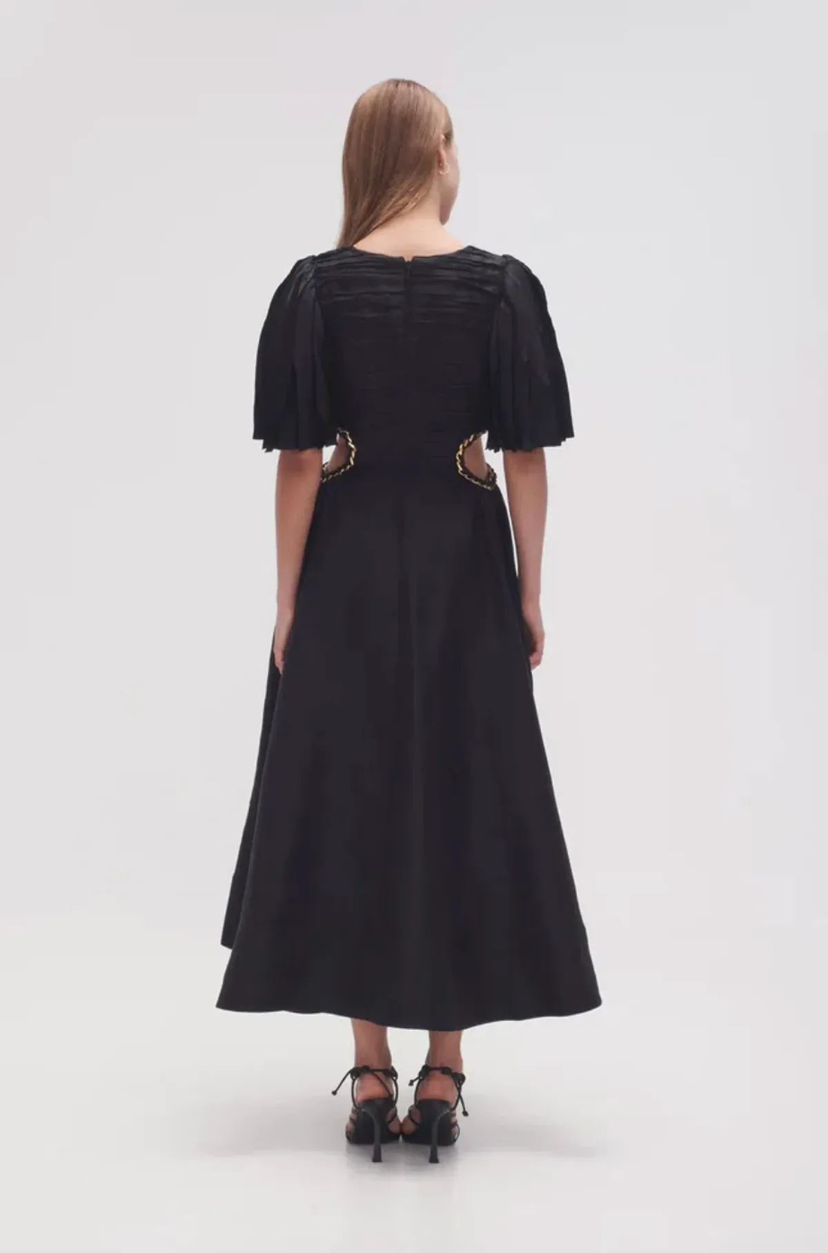 Aje Monica Chainlink Midi Dress in Black Size 6 - Image 2