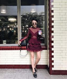 Self Portrait | Dot Mesh Teir Dress for rent on The Volte - image 5