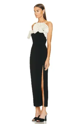 Rachel Gilbert Lavina Midi Dress Black/Ivory Size 0 / AU 6 for rent on The Volte - image 2