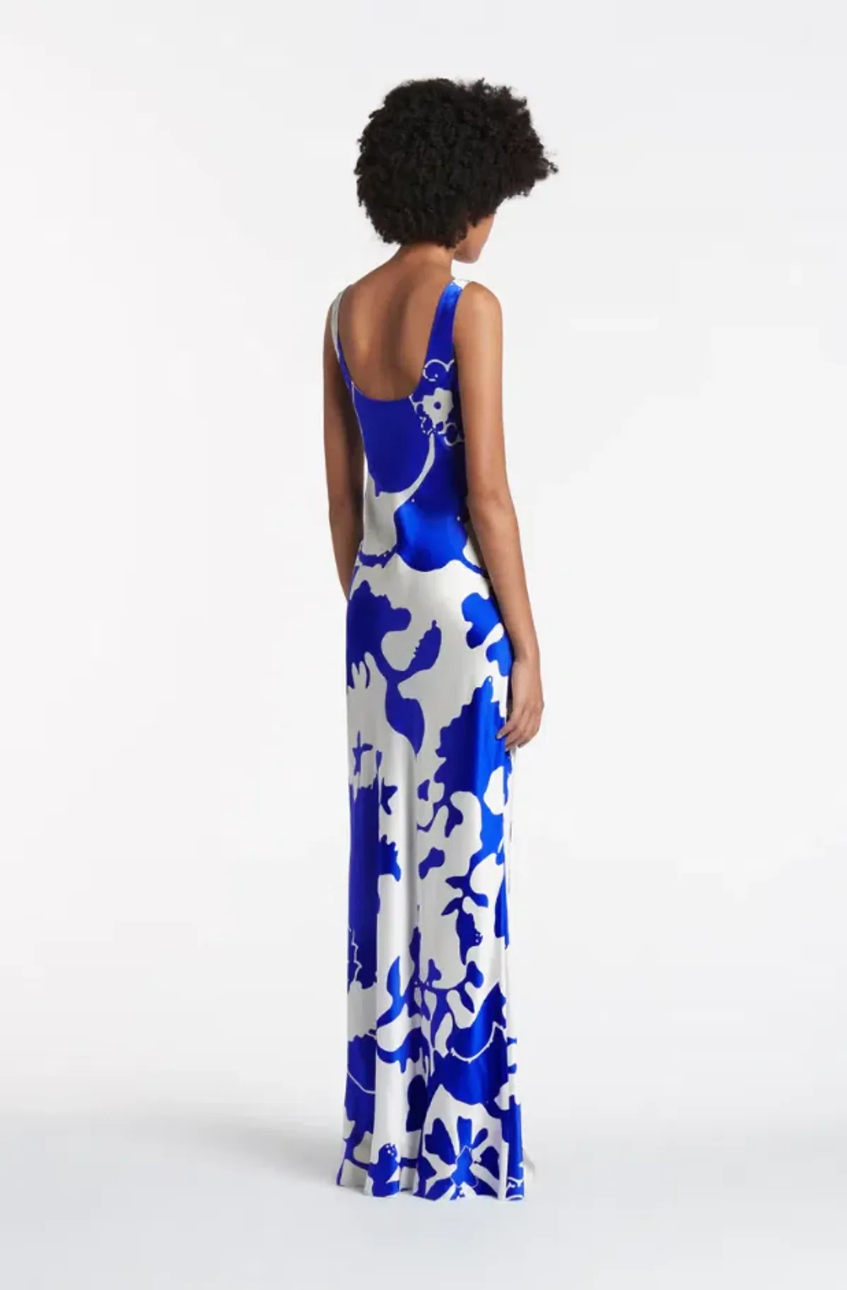 Sir the Label Esme Silk Bias Cut Dress Blue/White Print Size 1 / AU 8 - Image 2