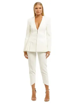 MISHA Linnea Blazer and Pant Set in Ivory Size 14 for rent on The Volte - image 1