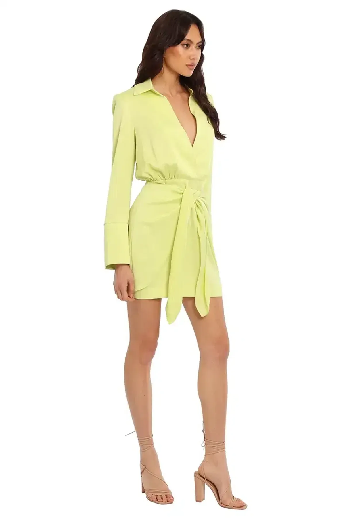 MISHA Reidun Mini Dress Lime Punch Green Size 10/M - Image 3