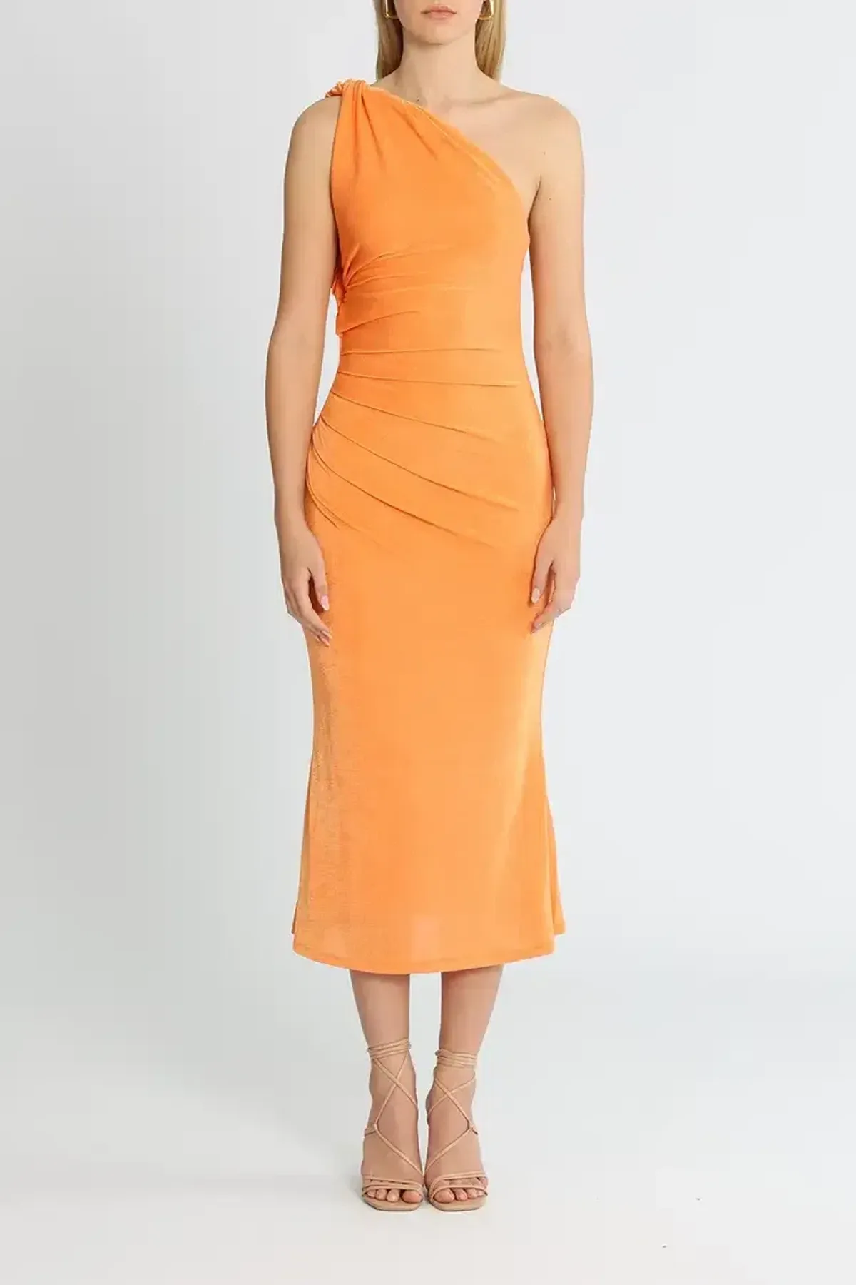 MISHA Dune Midi Dress Orange Size 16 - Image 1