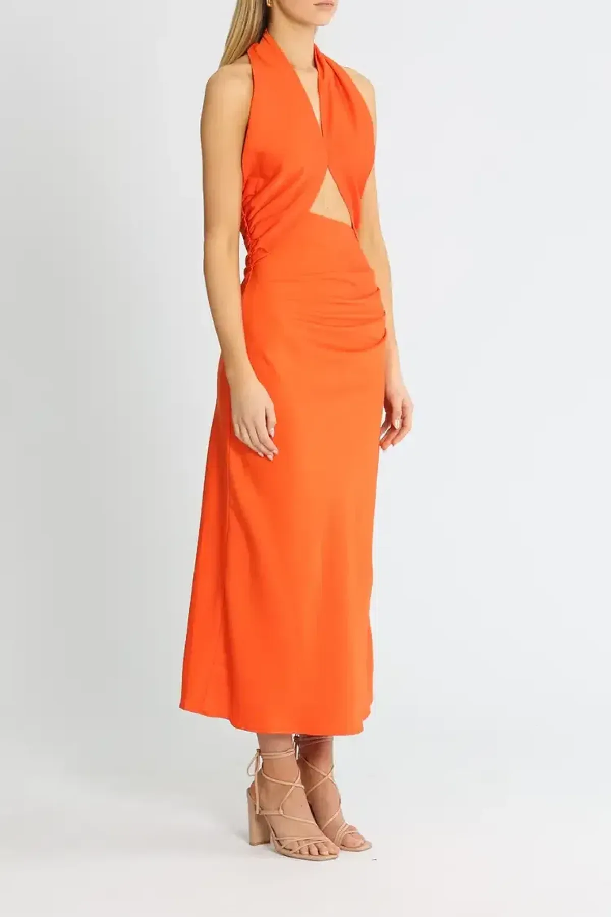 Misha Linnea Midi Dress Orange Size 10/M - Image 2