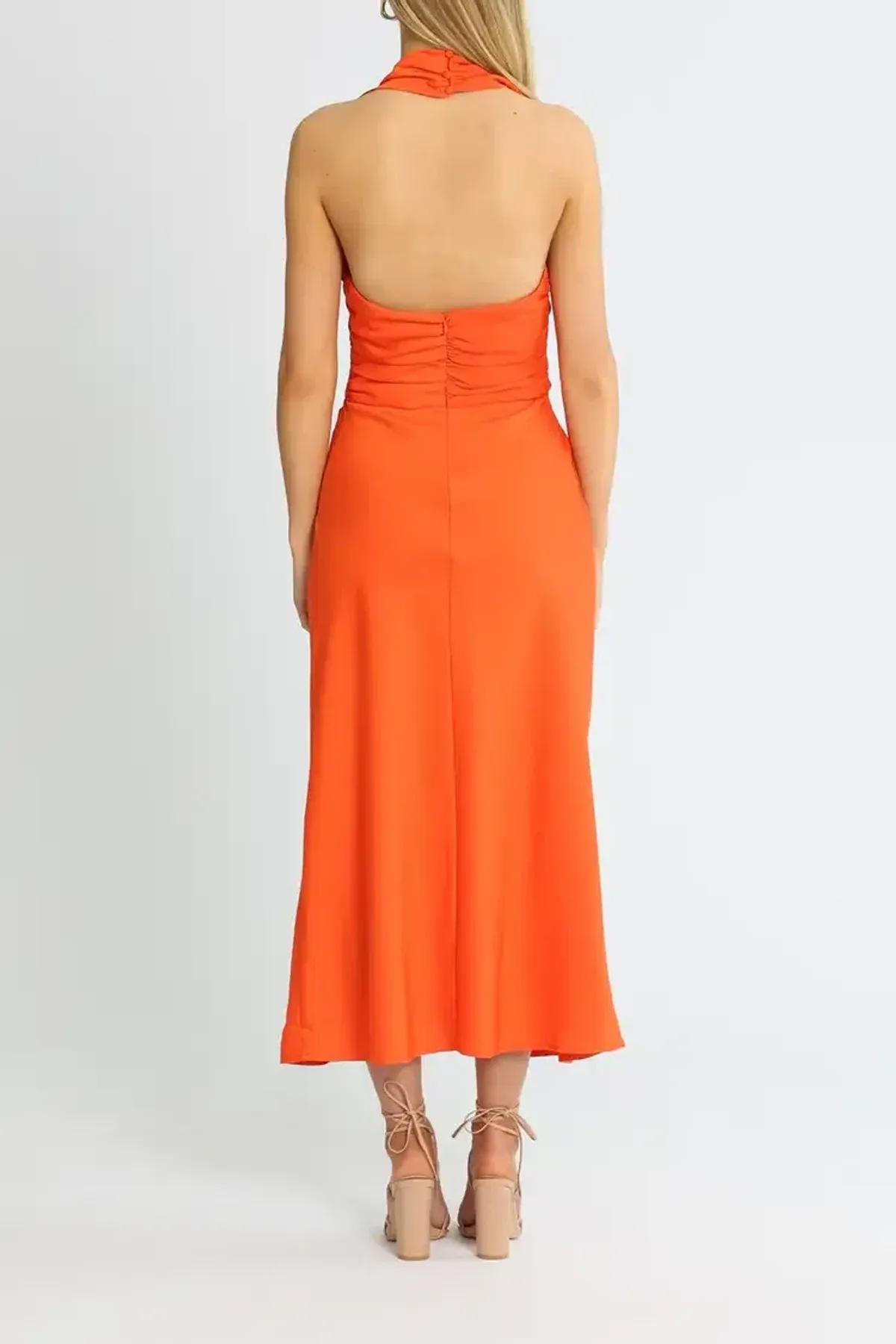 Misha Linnea Midi Dress Orange Size 12/L - Image 3